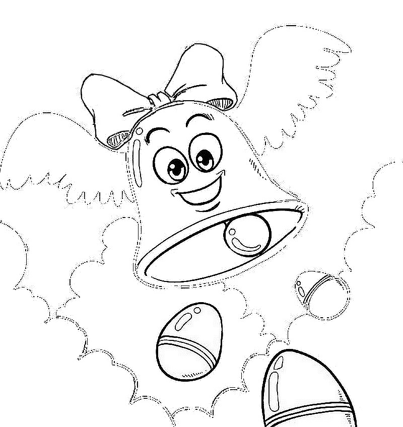 coloriage cloche ailee de paque